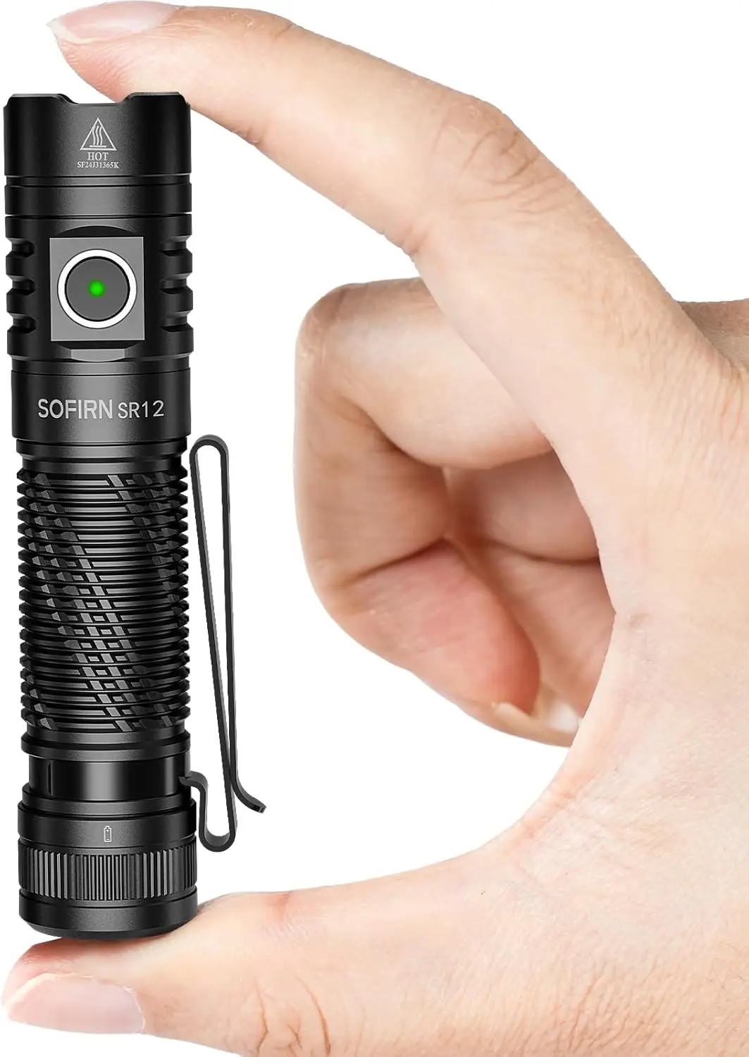 

Rechargeable Pocket Flashlight, 1450lm Bright LED Light, 1300ft Long Throw, IP68 Waterproof, Compact for Outdoor Use
