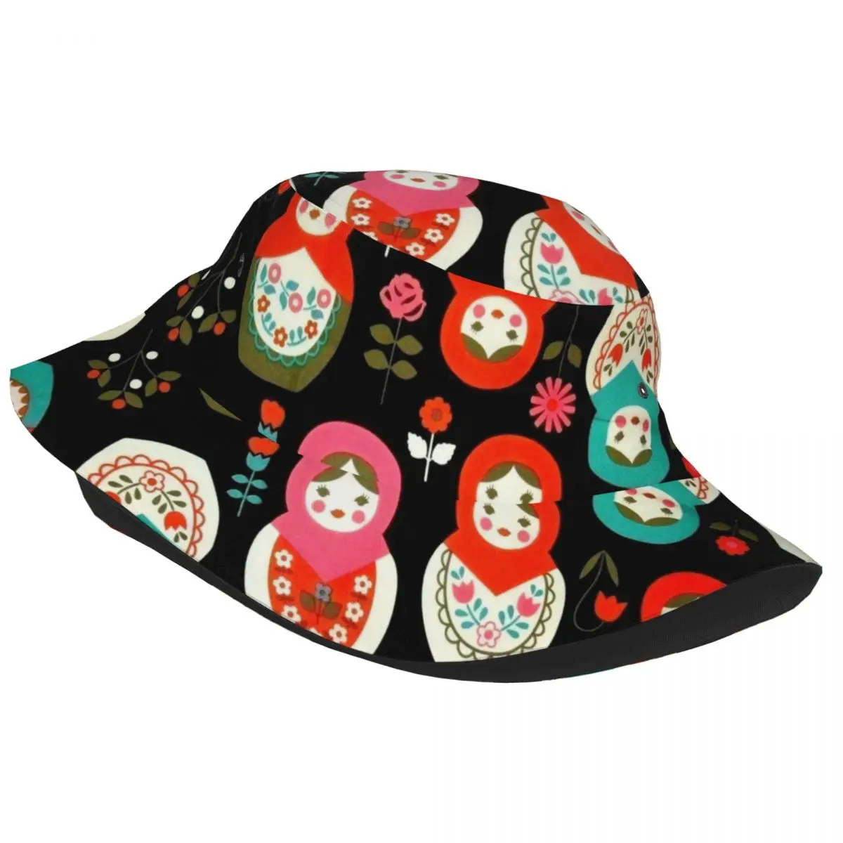 Fisherman Hat Unisex Bob Cap Matryoshka Pattern Hip Hop Gorros Panama