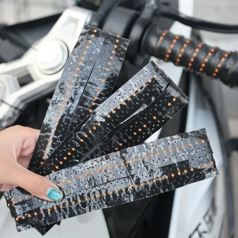 1-2PCS Motorcycle Handlebar Soft PU Shockproof Strap Riding Anti-slip Durable Handlebar Protection Strap Motor Accessories