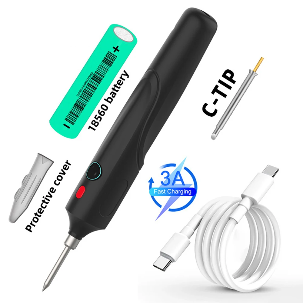 8W Three-speed Temperature Control Cordless Soldering Iron Removable Battery Rechargeable Soldering Iron Electronic Welding Tool