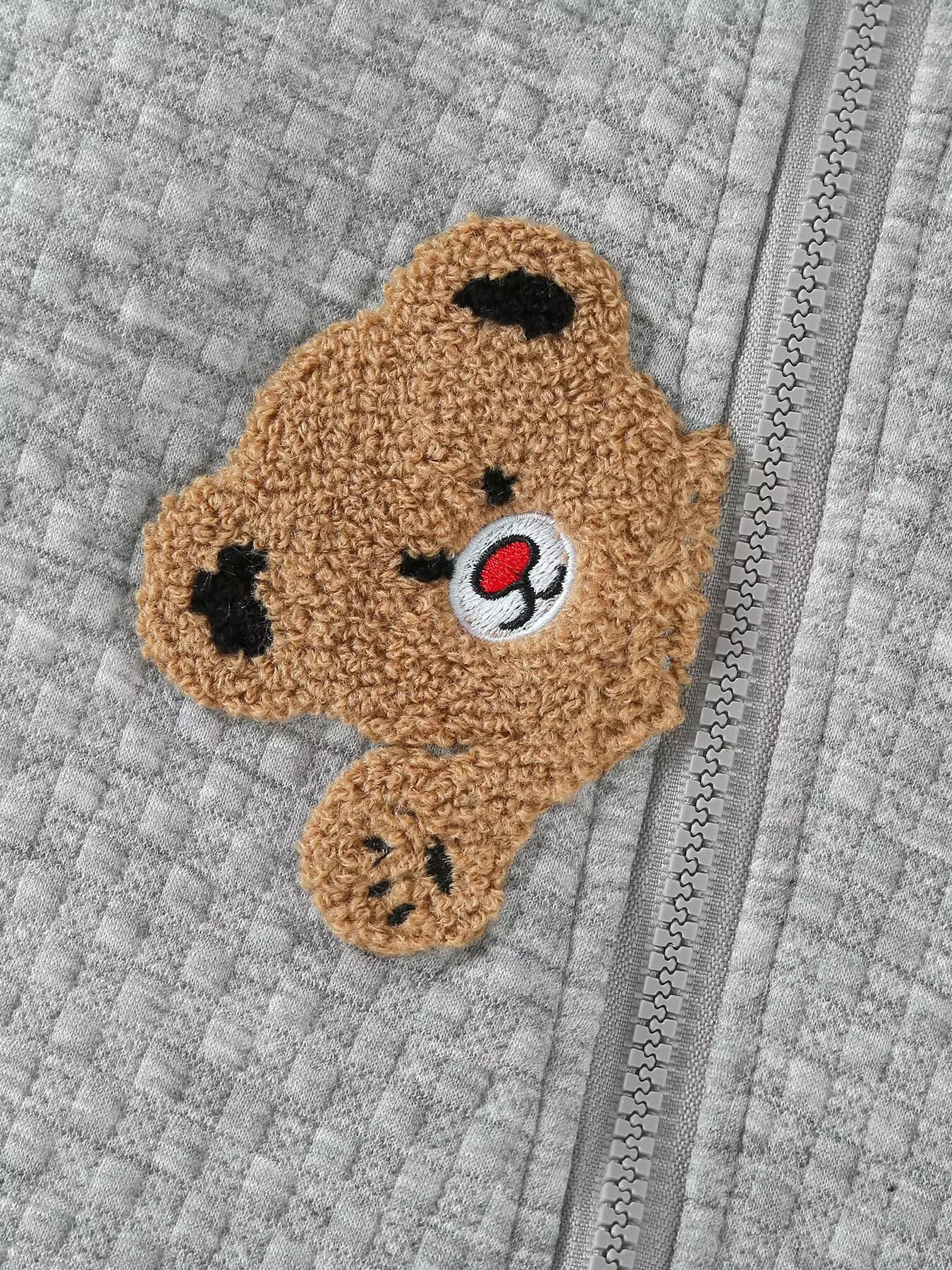 بدلة خريف 2025 للأطفال الرضع مع قلنسوة وسحّاب رومبير على شكل دب كرتوني ملابس خارجية للأطفال معطف 100% مبطن بالقطن 66-90