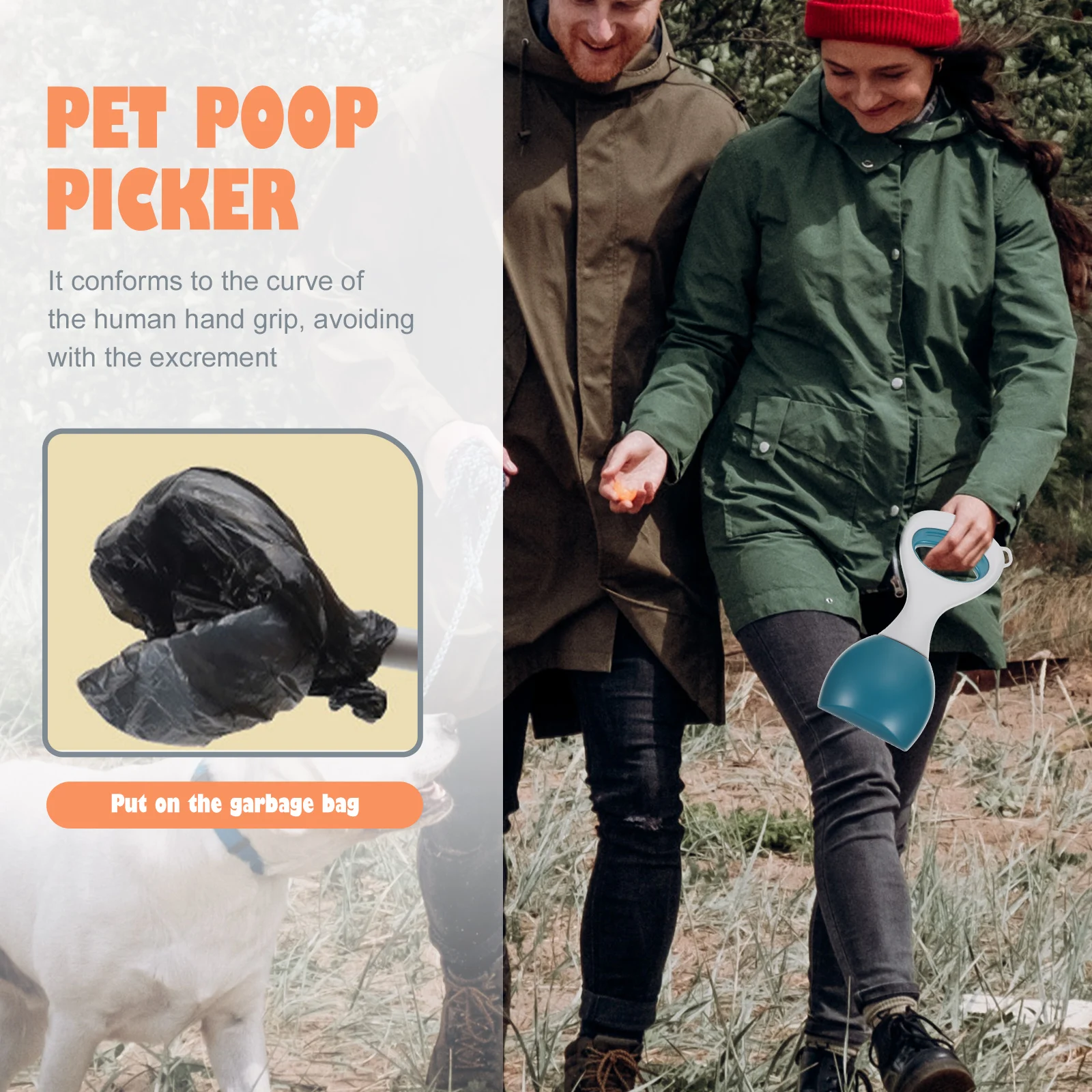 

Pet Waste Picker Dog Poop Clamp Durable Lightweight Easy to Use for Fast and Effective Litter Cleanup Pet Poop Picker