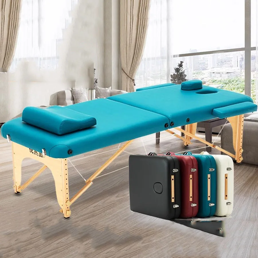 

Portable Folding Massage Table Wipeable Metal Adjustable Neck Support Massage Table Professional Pillow Massage Liege Salon Bed