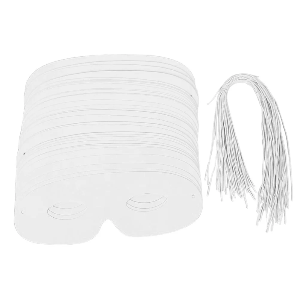 40 conjuntos diy máscara cosplay máscaras festa para adultos olho halloween branco masquerade feminino papel sem pintura criança miss