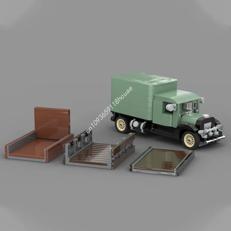 404 Stück MOC Vintage Truck modular breit klassisches Modell Bausteine Ziegel Architektur Handwerk Spielzeug Weihnachtsgeschenke