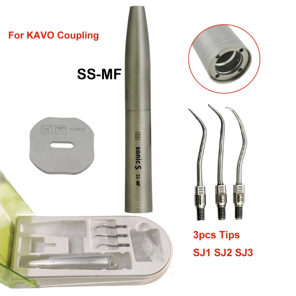 

Dentals Hygienist Air Scaler Handpiece Kavos Style Coupling Sonicflex Sonic SS-MF 3 Tips Dentistry Oral Cleaning Tools Equipment