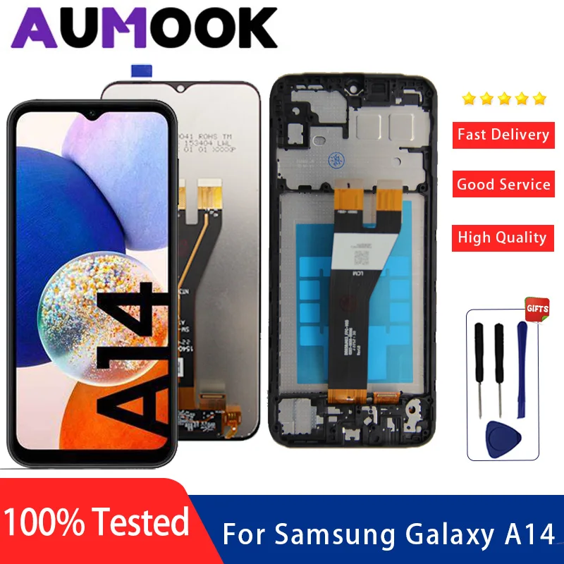 Dla Samsung Galaxy A14 4G Wyświetlacz LCD Dla Samsung Galaxy A14 5G A145F A145P A146B A146P A146U Wyświetlacz LCD Ekran dotykowy Digitizer