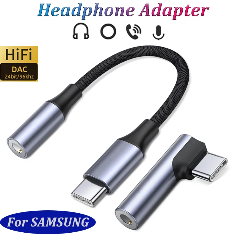 USB Type C to 3.5mm Jack Earphone Adapter USB-C 3.5mm Audio Cable Converter For Samsung Galaxy S22 S23 S21 Ultra Note 20 10 Plus