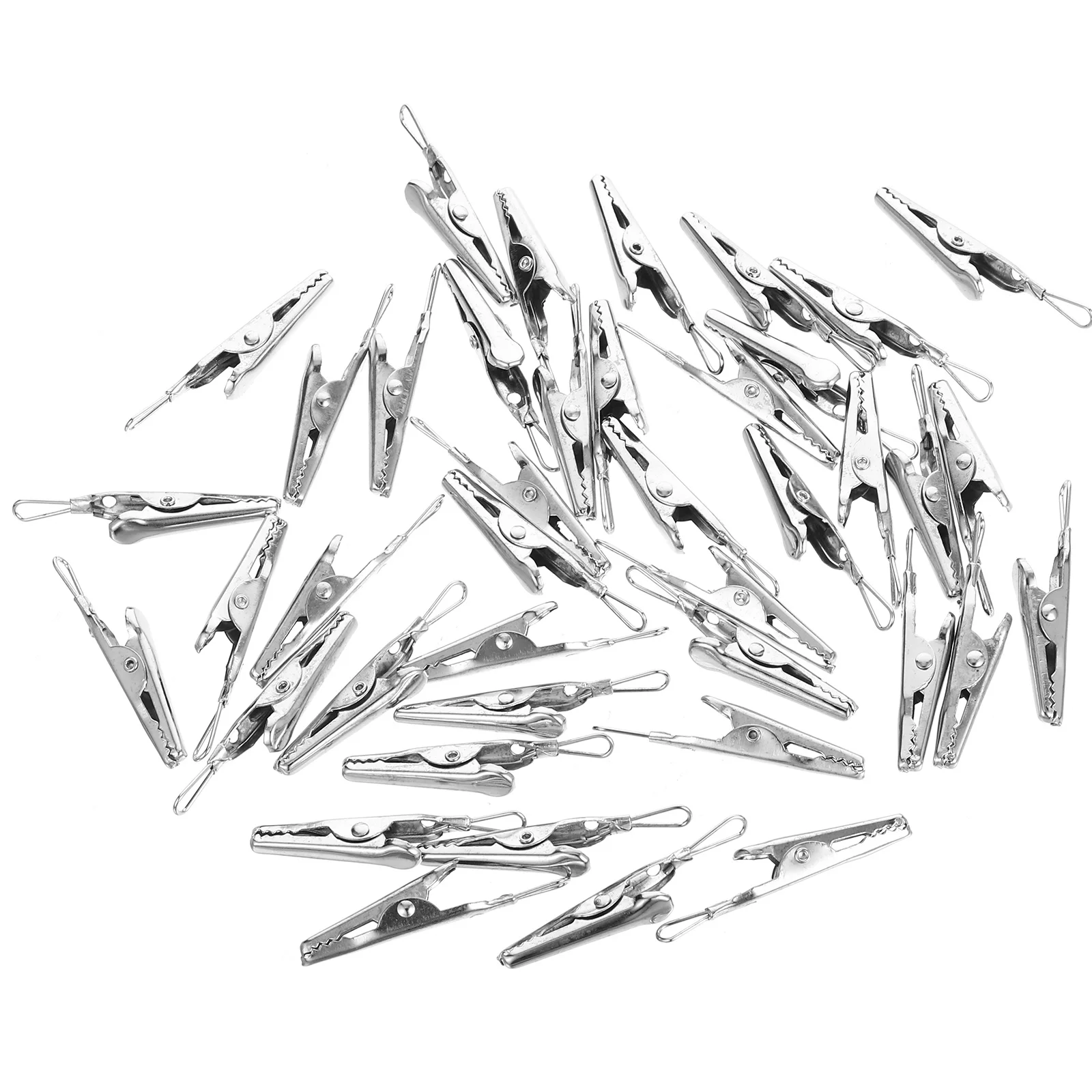 

40pcs Alligator Test Clips 45Mm Durable Electrical Test Clamps For Diy Repair Work Metal Spring Clips Lightweight Anti-Slip