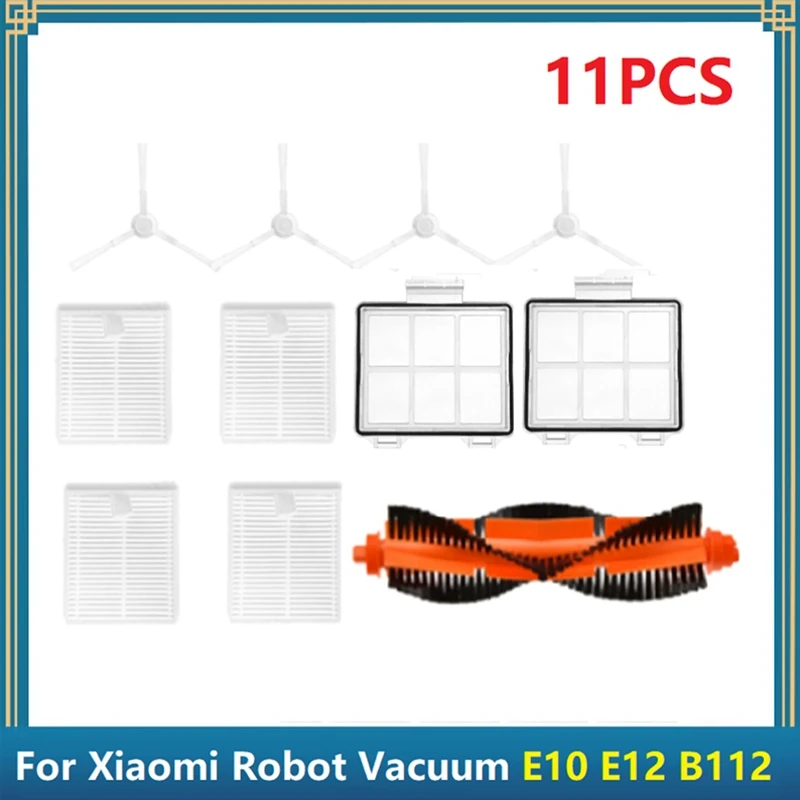 HOT！-For Xiaomi Robot Vacuum E10 E12 B112 Vacuum Accessories Main Side Brush HEPA Filter Primary Filters Replacement Parts