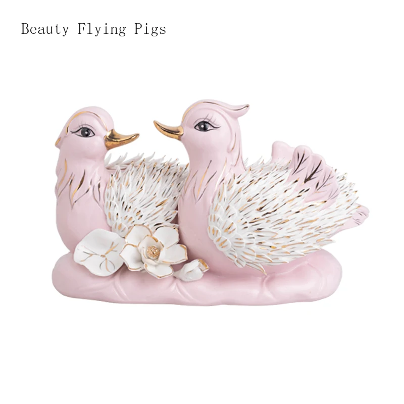 

1PCS Ceramic Mandarin Duck Playing in Water for Wedding Gift Home Bedroom Wine Cabinet Craft Decoration