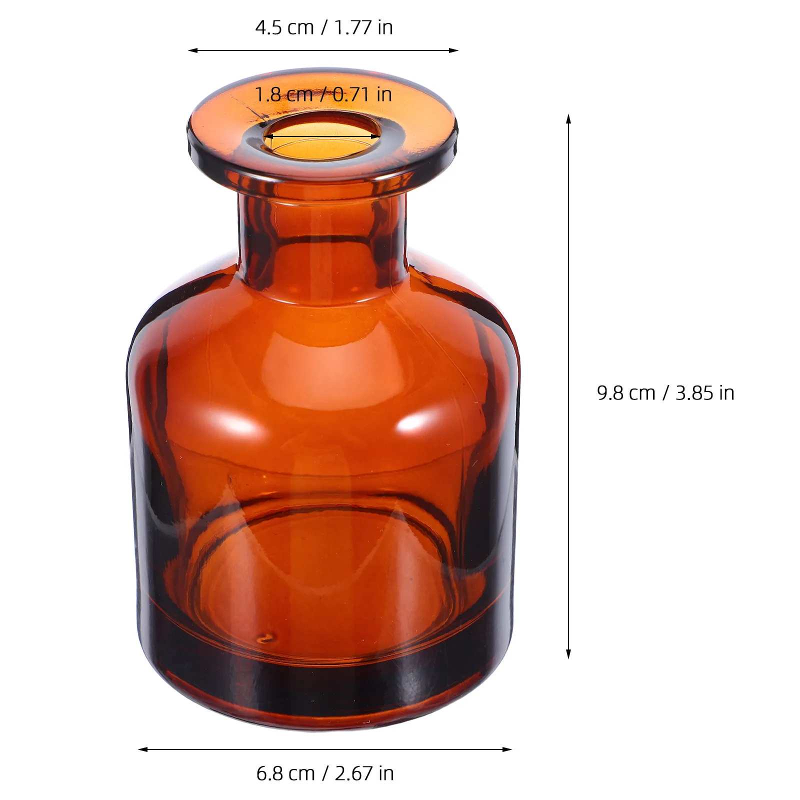 2Pcs Brown Glass Diffuser Bottles Refillable Empty Round Reed Diffuser Jars Aromatherapy Glass Containers Empty Oil Bottles