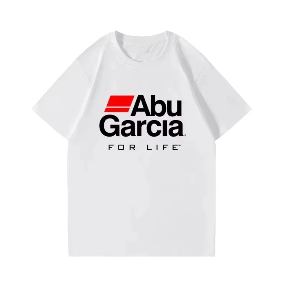 Camiseta de algodón con logotipo de Abu Garcia, camiseta de pesca para hombre y mujer, nueva ropa informal unisex para uso diario, Tops básicos suaves de verano 2026