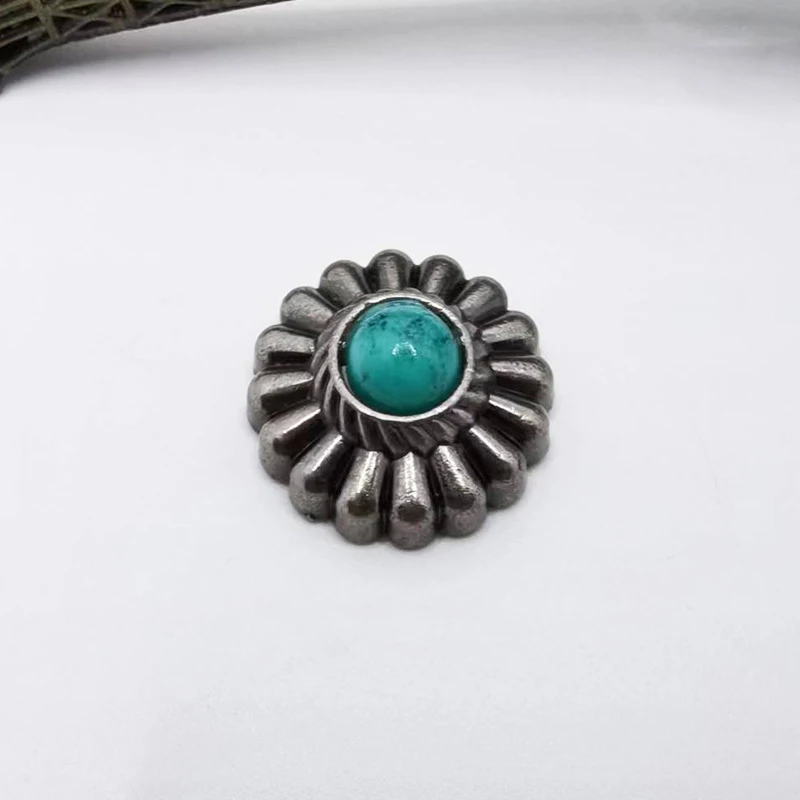 10 Stück Retro-Blumennieten, Chrysanthemen-Abzeichen, dekorative Metallknöpfe mit Schraubverschluss, Schnallen für DIY-Taschen und Kleidungszubehör – Detail 7