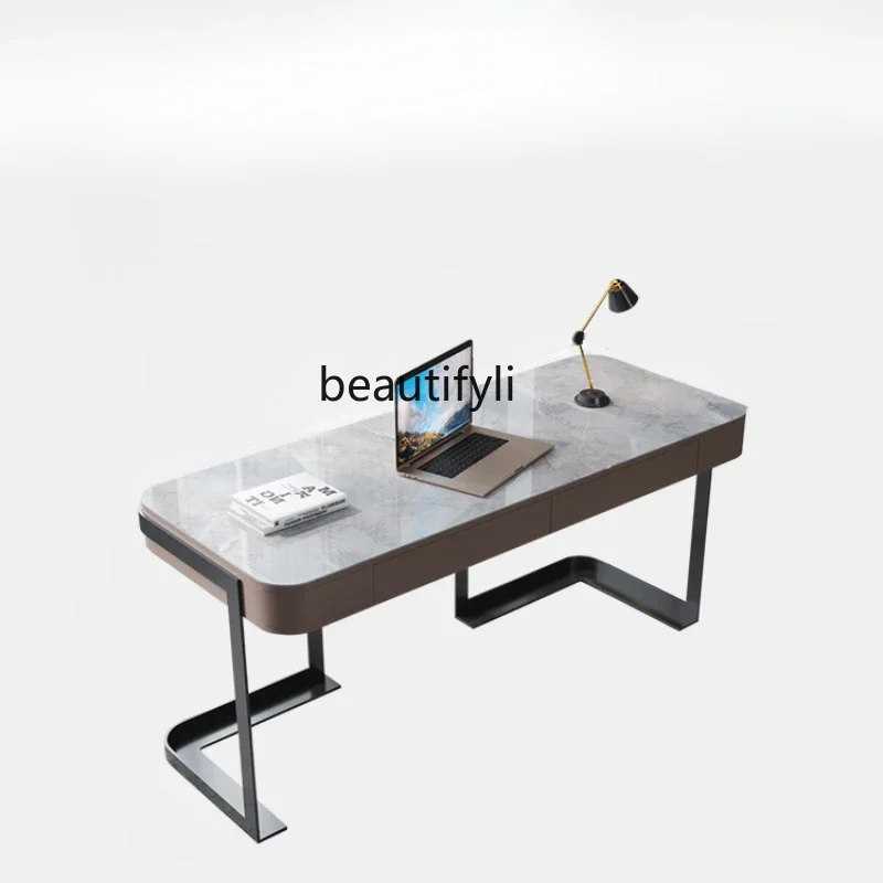 이탈리아 가벼운 럭셔리 책상, 간단한 가정용 컴퓨터 책상, 북유럽 소형 아파트 서재 책상, 테이블 및 의자 조합  Best5