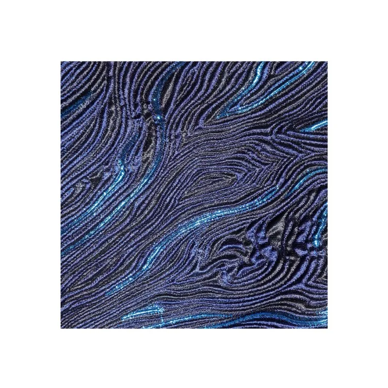 Deep Blue Sea Gold Silk Twill Jacquard Cotton Fabric Pleated Three-dimensional Texture Jacket Suit Designer Fabric
