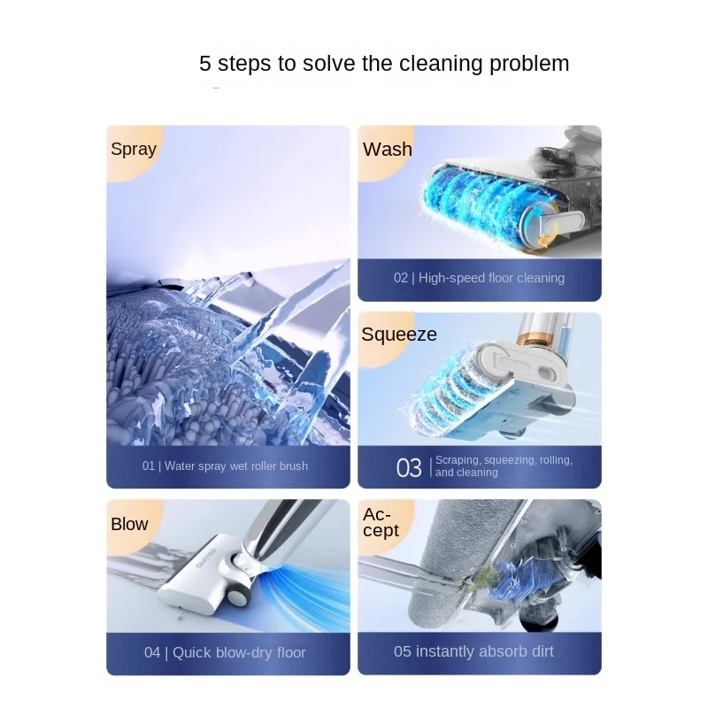 Wireless Smart Household Washing Machine Mopping Machine Suction Sweeping All-in-One Unit Large Suction Three-in-One Washing