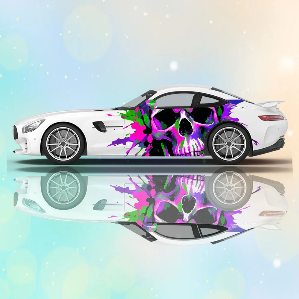 

Ужасающий череп с буквами для автомобиля, виниловые наклейки, самоклеящаяся наклейка из ПВХ, подходит для грузовиков, внедорожников, украшения, автоаксессуары, подарок