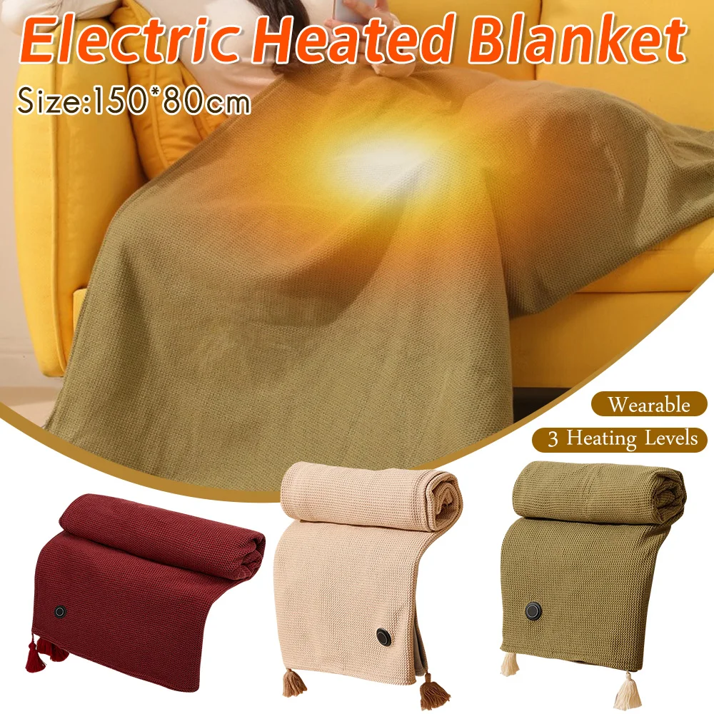 

Heated Shawl Wrap with USB Power for Women Soft Soft Electric Blanket Scarf Featuring Zipper Design for Warmth and Style