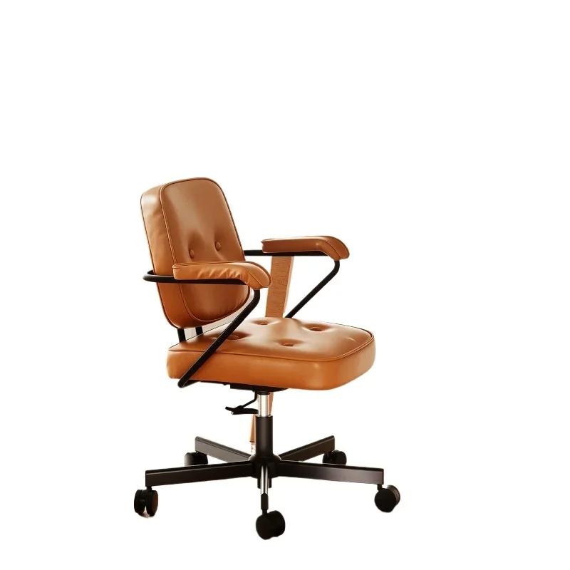 Leather computer chair household desk office seat girls bedroom back dormitory swivel chair chair