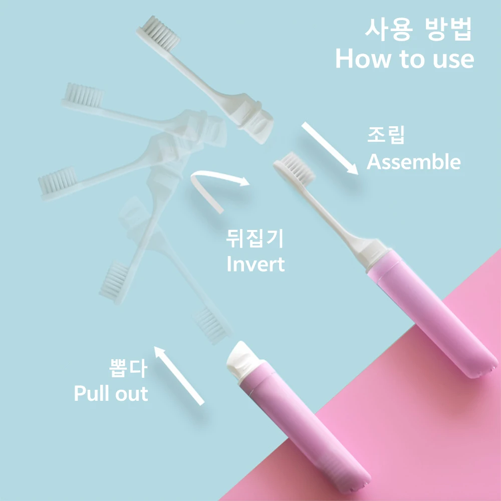 5pcs Portable Toothbrush For Travel Mini Tooth Brush Detachable Outdoor Camping Journey Save Space Adult Colorful Toothbrushes