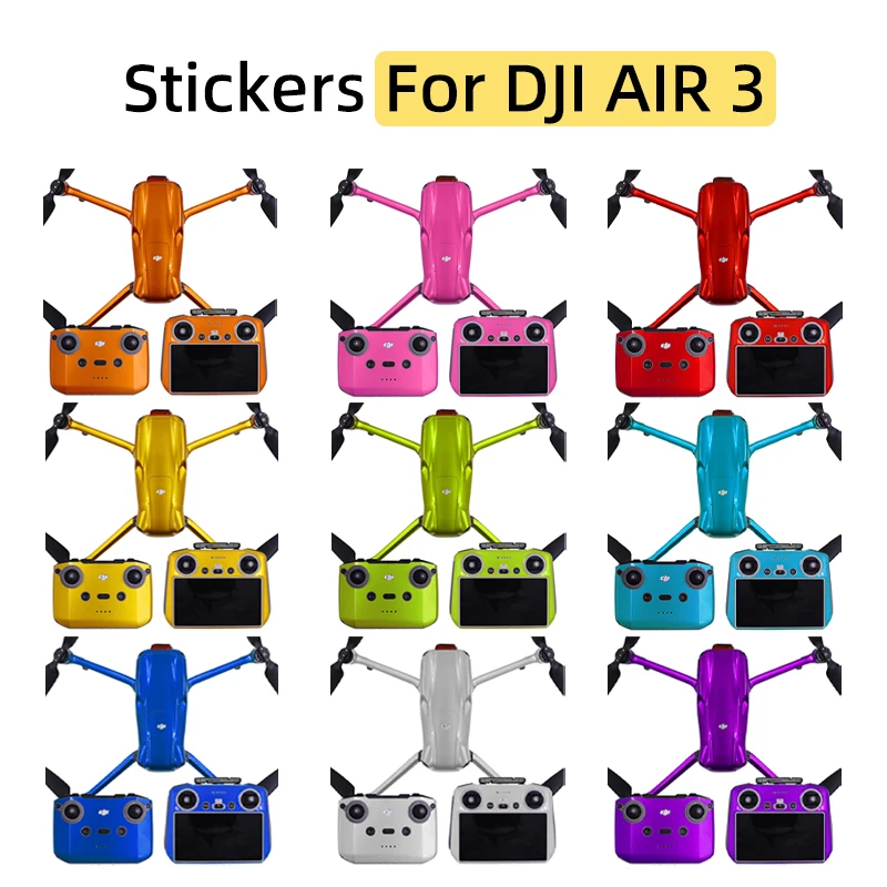 For DJI AIR 3 Drone Body RC2/RC-N2 Remote Controller Sticker Anti-scratch Protective Film Fluorescent Color Decal Skin Accessory