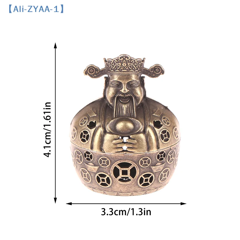 1Pcs Alloy Incense Burner Holder God Of Wealth Fumigation Incense Burner Stove Home Furnishings Decoration【ZYAA-1】