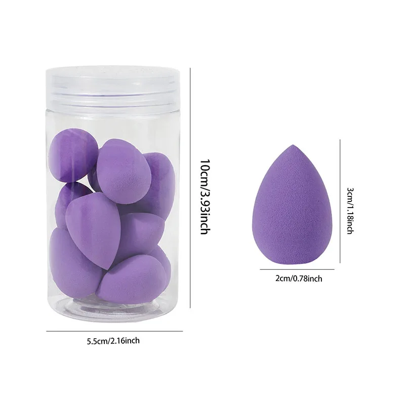 12pcs Makeup Sponge Set With Storage Jar, Velvet Beauty Blenders, Makeup Sponge Beauty Egg, Foundation Cosmetic Puffs