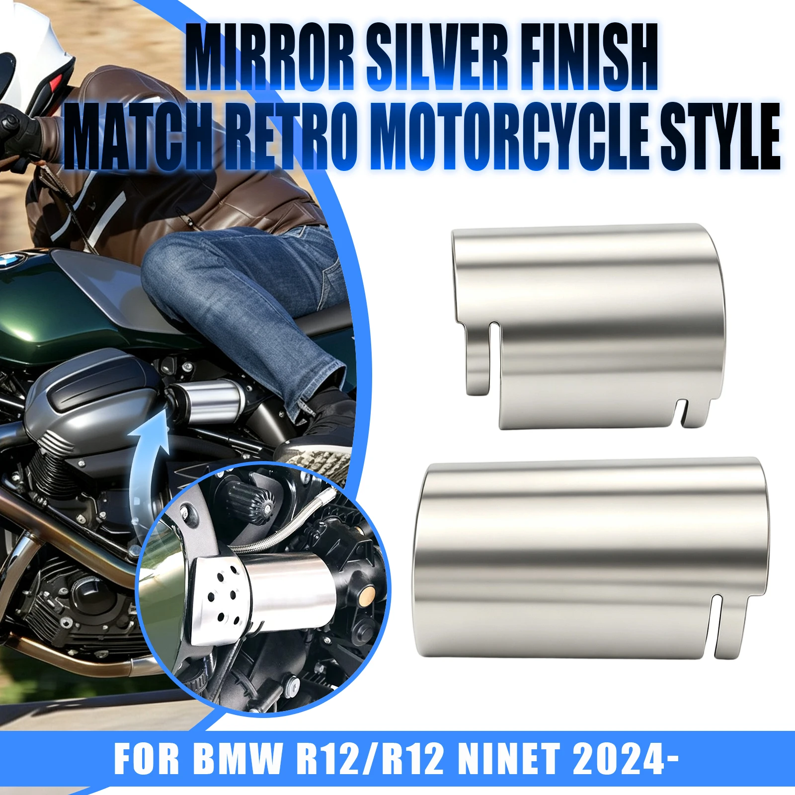 For BMW R12 R12 NineT NINET R 12 2024-2026 New Motorcycle Stainless Steel Air Intake Pipe Covers Fairing Decoration Guard Kit