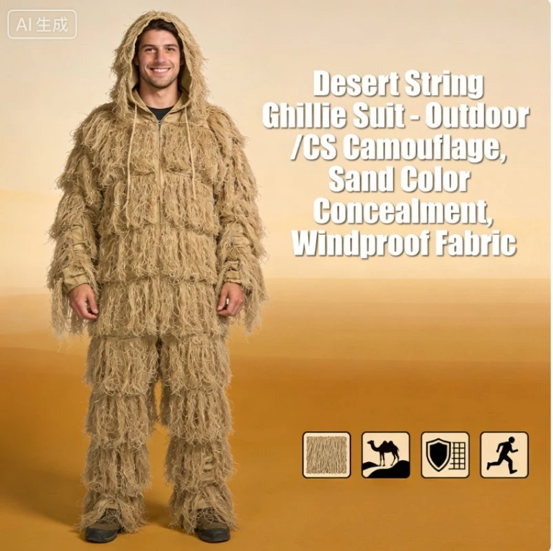 hunting-hidden-desert-hairy-camouflage-suit-geely-suit-playerunknown's-battlegrounds-eating-chicken-camouflage-outdoor