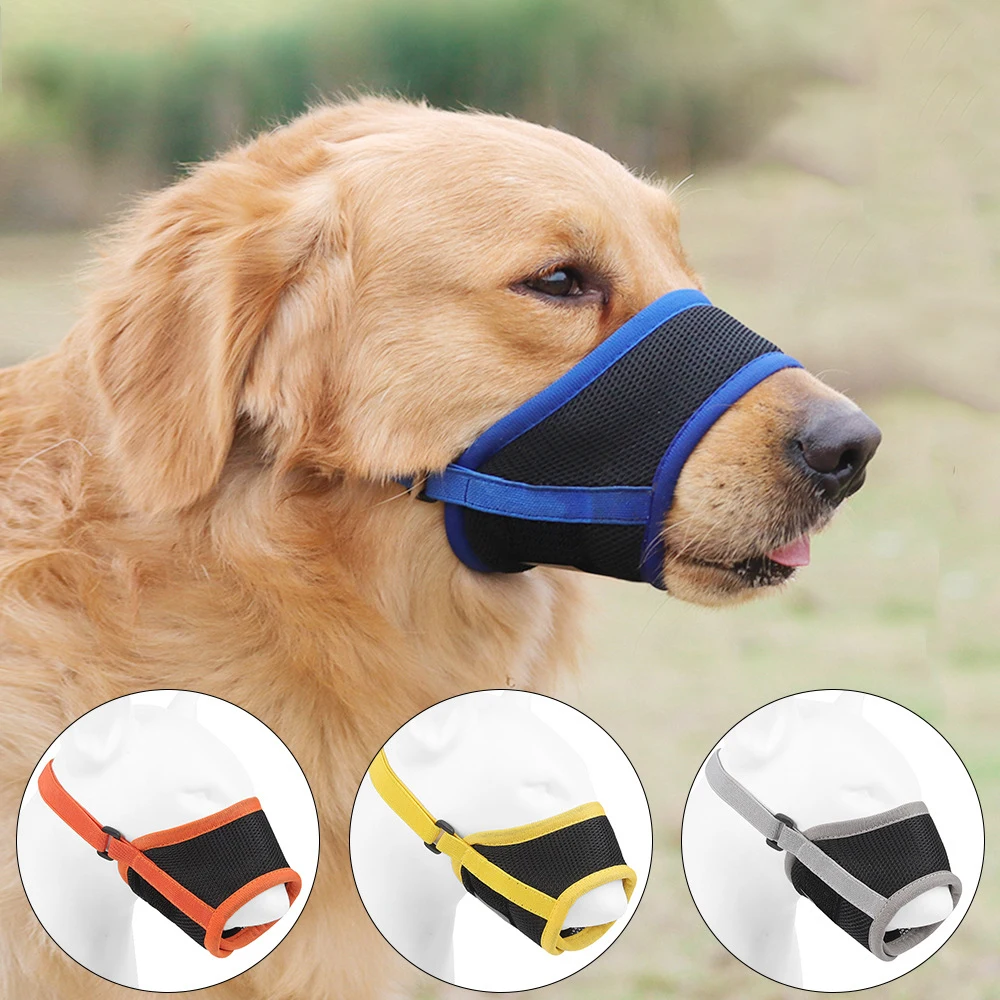 Pet mask anti barking and anti biting dog mouth cover breathable mesh fabric pet anti accidental feeding mouth cover