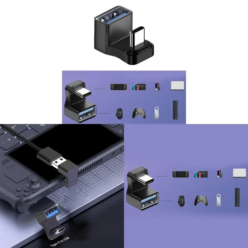 E1PF Mini USB Female to USB OTG Adapter USB3.0 to OTG Converter 180° U