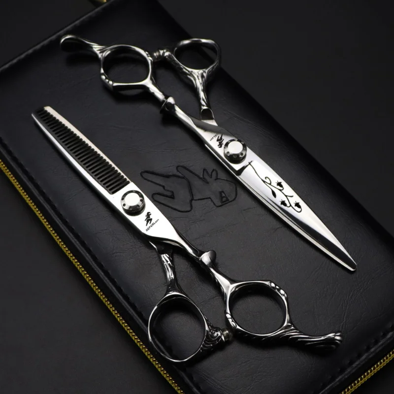 

Nepurlson 6 Inch Professional Hair Salon Scissors Cut Barber Accessories Haircut Thinning Shear Hairdressing Tools Scissors