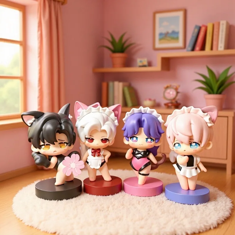 Game Love and DeepSpace Q-version Maid  Acrylic Ornament Peripheral Zayne Rafayel Sylus Xavier Maid Cute Desktop Decoration Gift