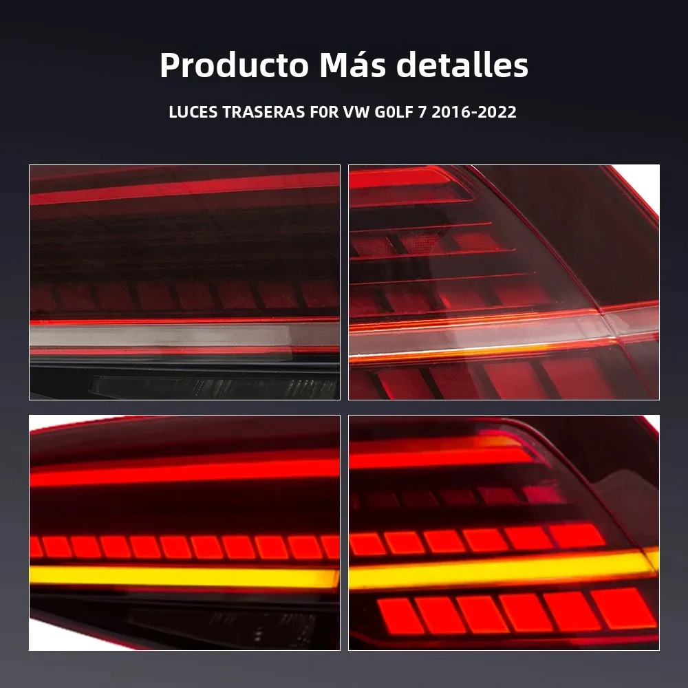 Picture 7: Pair Of LED Tail Lights For VW Golf 7 2016-2022 DRL Reverse Brake Turning Signal Plug And Play Car Rear Tail Light Assembly