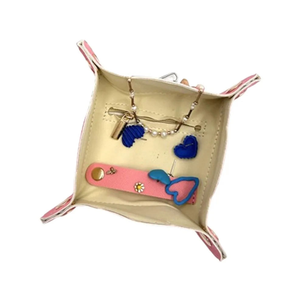 

Nordic Leather Desktop Storage Tray Storage Box Jewelry Bag Cosmetic Key Storage Tray Portable Space Saving Jewelry Display Tray