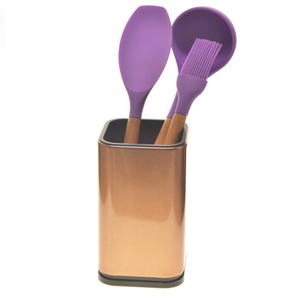 

Stainless Steel Chopsticks Draining Rack Storage Container Large Golden Size For Kitchen Home Use Utensil Holder Drying