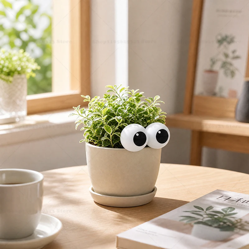 3D Printed Googly Eyes Plant Stakes, Cute Eyeball Flower Pot Ornament,Luminous Indoor Houseplant Decor, Garden plant Accessories
