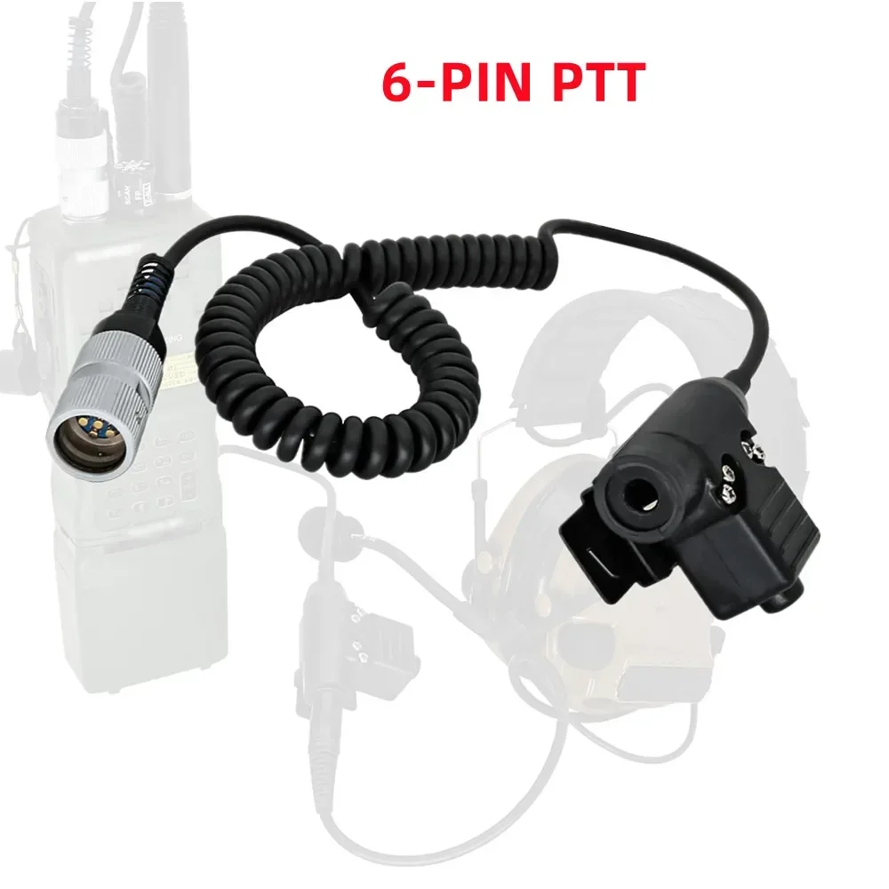 

TCIHEADSET 6 Pin Ptt for PRC 152 PRC 148 PRC163 Tactical Headset Adapter Comta Hunting Shooting Headset Tactical U94 PTT