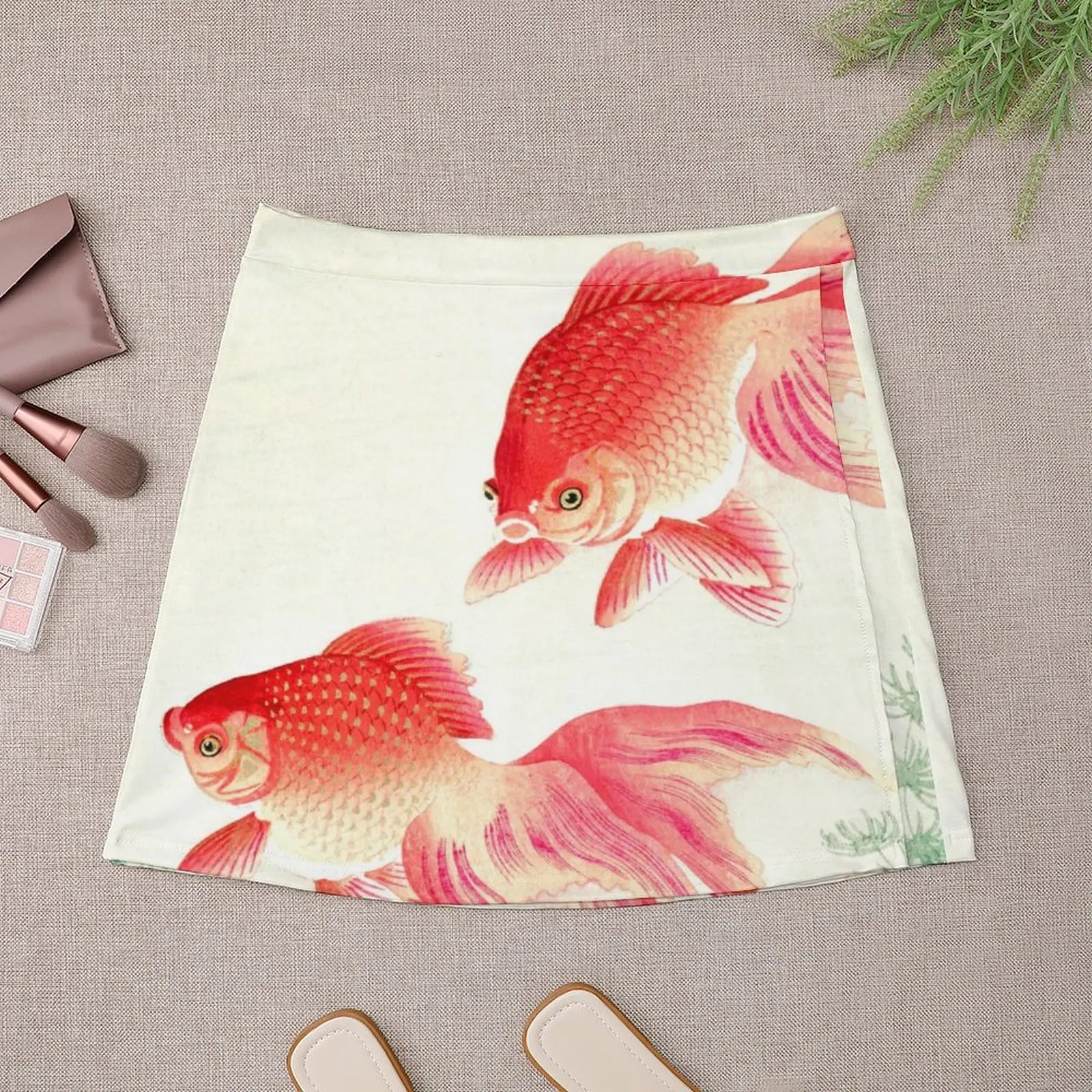 Two veil goldfish by Ohara Koson Mini Skirt Women skirts new in dresses Mini Skirt
