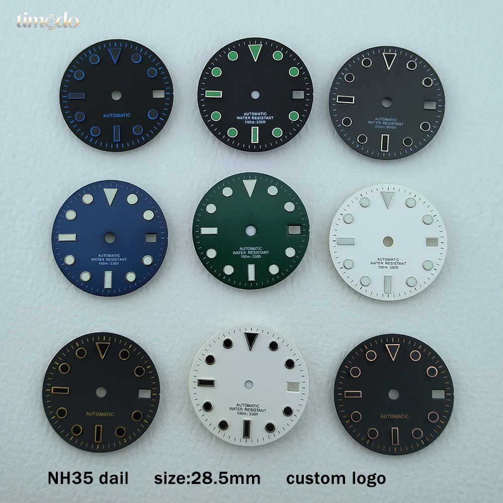28.5mm dial NH35 round dial men's customized LOGO dial mechanical watch suitable for NH35 movement watch accessories