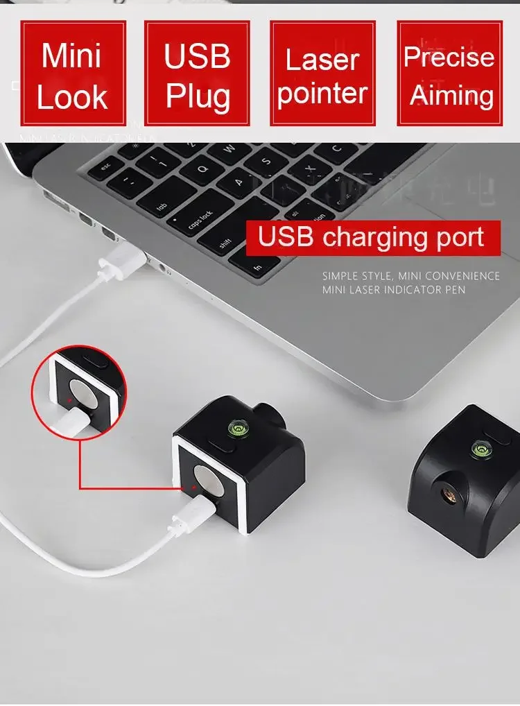 Portable Laser Level Mini Horizontal and Vertical Cross Lines Super Green Location Line USB Charge Equipped with a Strong Magnet