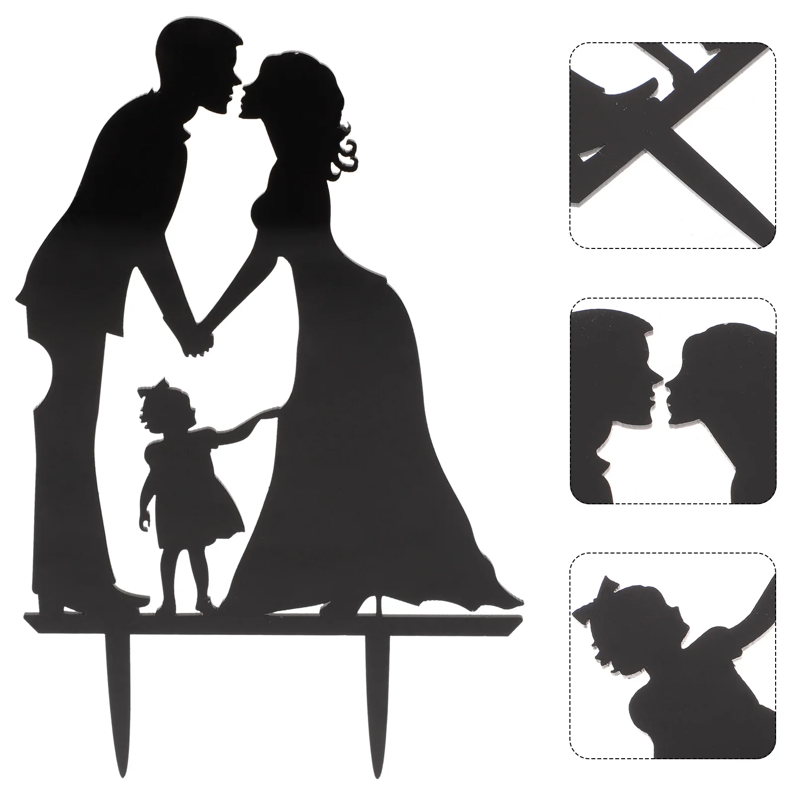 Bride And Groom Hand In Wedding Cake Topper Acrylic Toppers Couple Silhouette Anniversary Gift Cake Decor Wedding