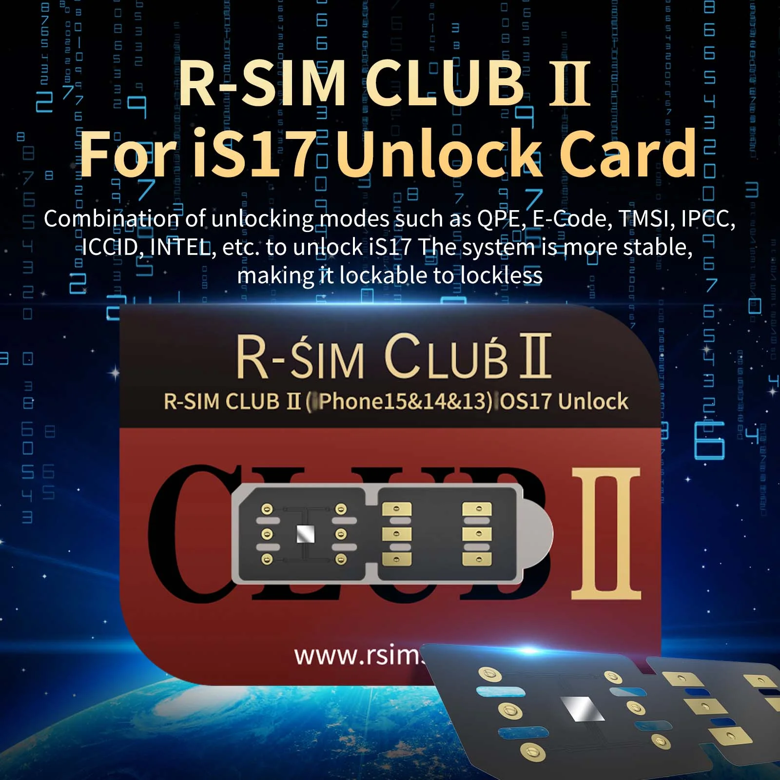 2 세대 RSIM 클럽 II QPE 인텔 모드, iOS17 휴대폰 15 14 13 12 11