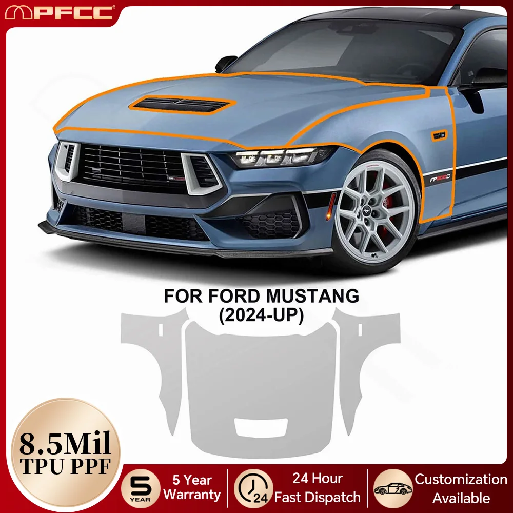 

TPU Paint Protection Film For Ford Mustang GT EcoBoost 2024 2025 Pre-cut PPF Anti-Scratch Car Body Clear Bra Resistant Invisible