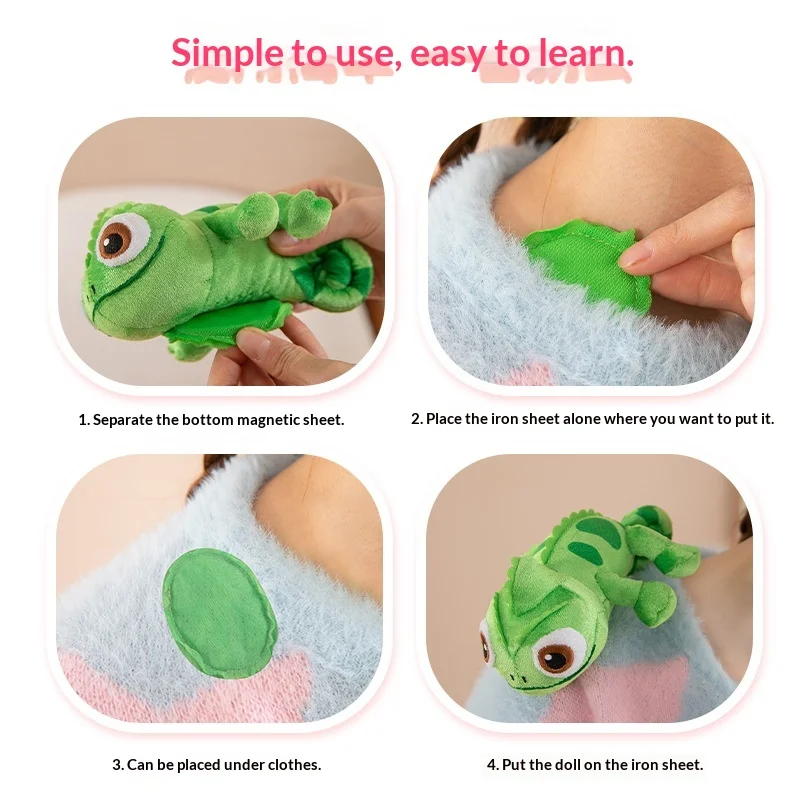 لطيف الأخضر الحرباء الكتف القطيفة، لطيف لينة شغل الحيوان لعبة قلادة، هدايا الزخرفية للرجال والنساء