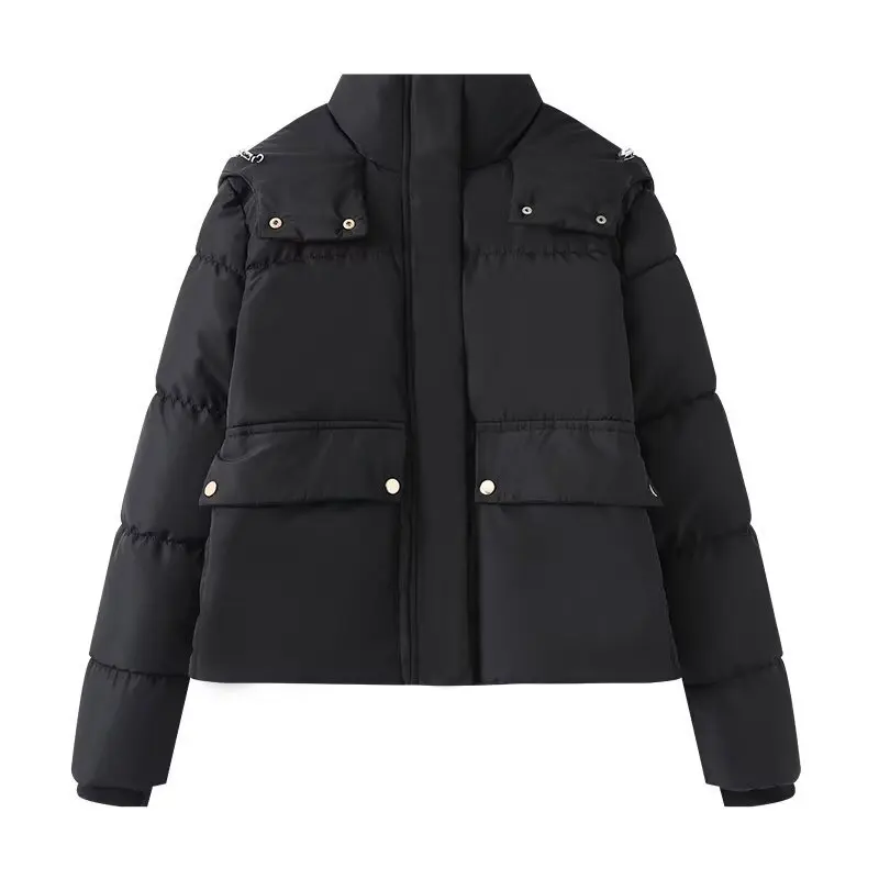 

Fashionable Versatile Warm Cotton Jacket Hooded Outerwear Women's Wholesale Simple Stylish 8372228