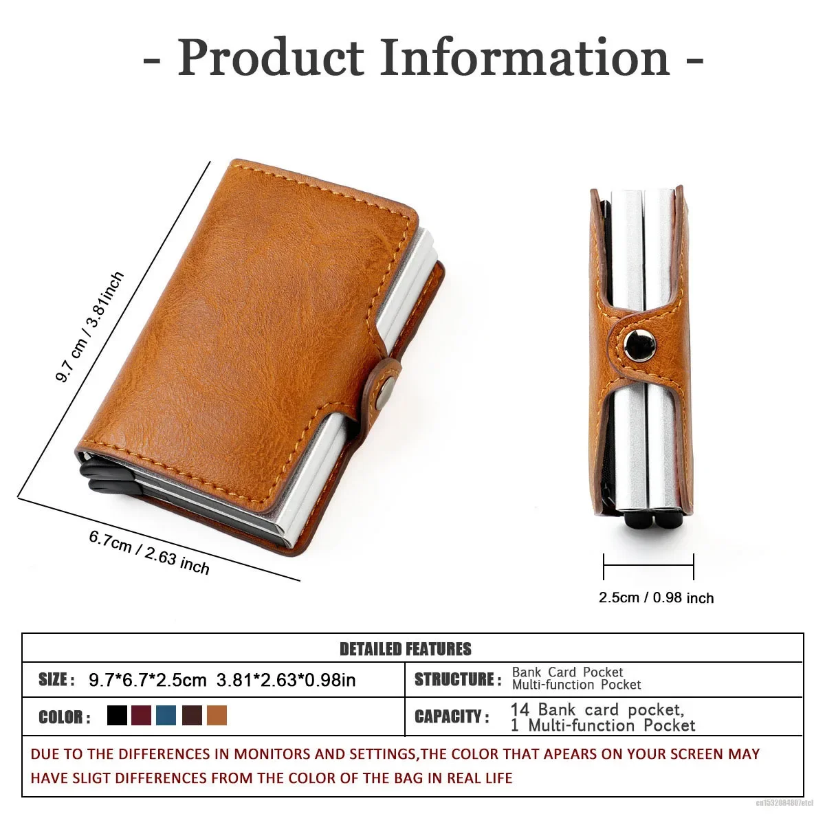 Double Layer Men ID Credit Bank Card Holder Wallet Anti Rfid Blocking Protected Magic Leather Slim Mini Small Money Wallets