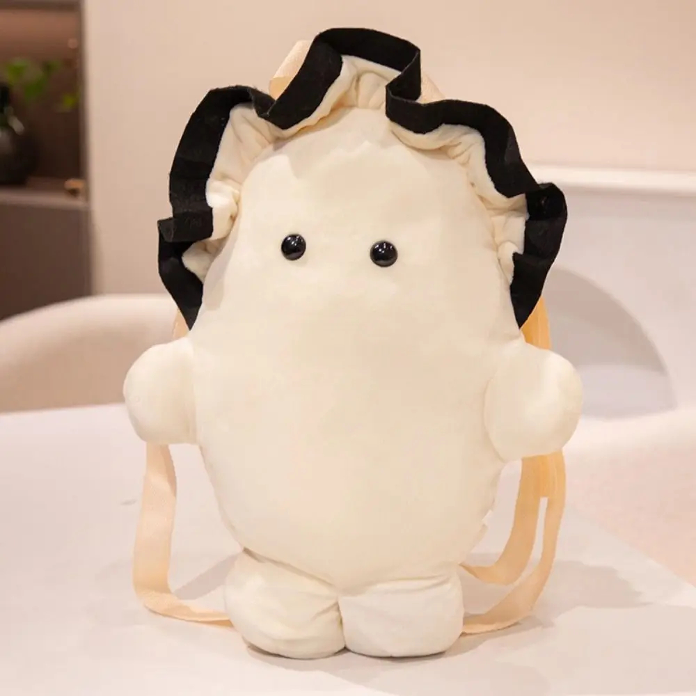 Cute Huggable Oyster Backpack Fur White Oyster Animals Oyster Bag Kawaii Creative Oyster Shoulder Bag Outdoor