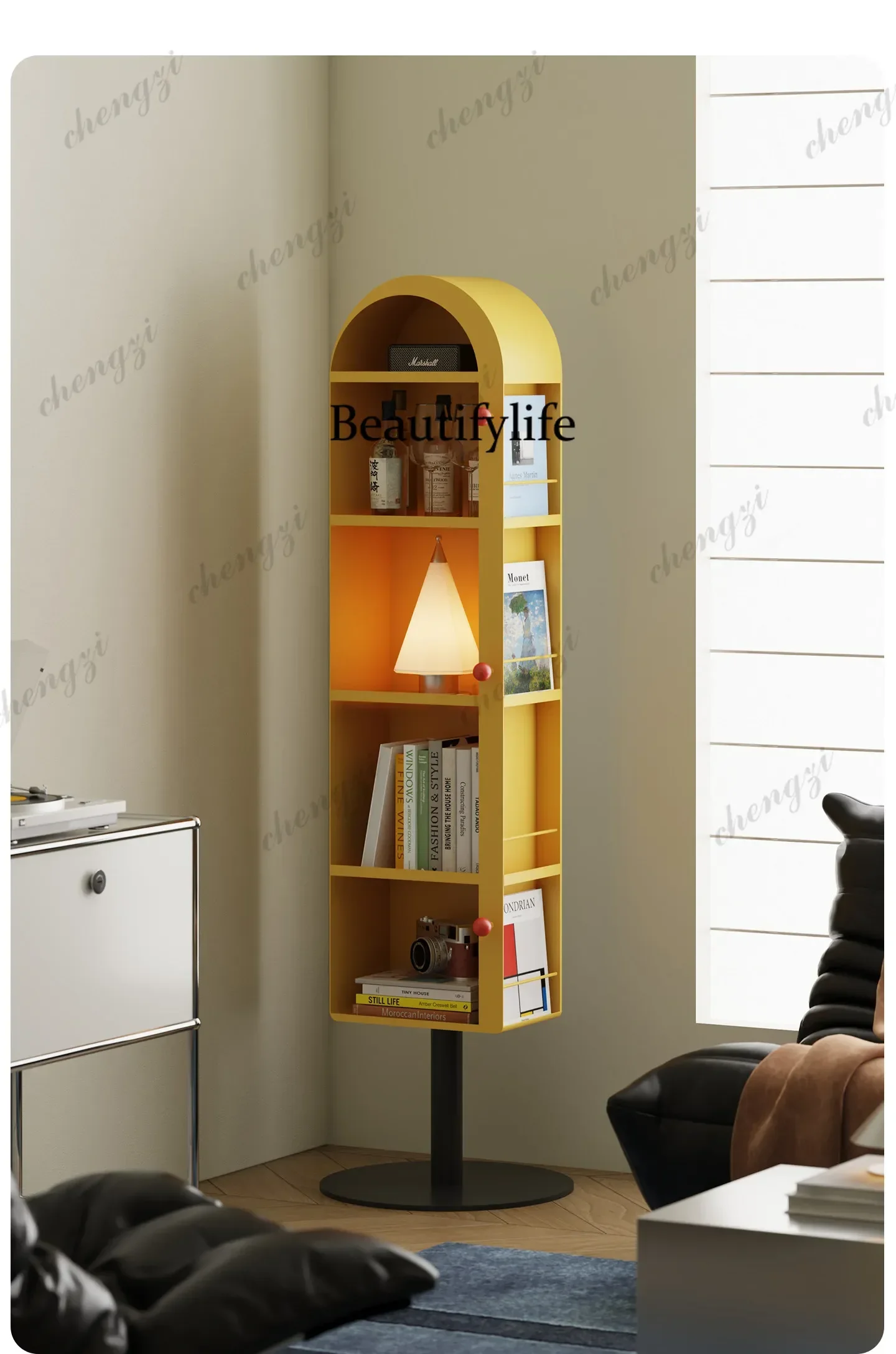 Asmt114  Home bedroom floor-to-ceiling full-length mirror integrated living room home mirror cabinet bookshelf locker